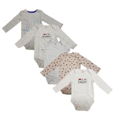 Fox & Bunny Baby Bodysuit Multi 5pcs pack L-80